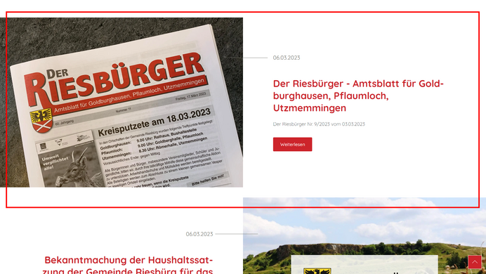 Aktuelles auf der Startseite
