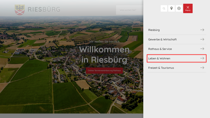 Ausklappmenü Leben