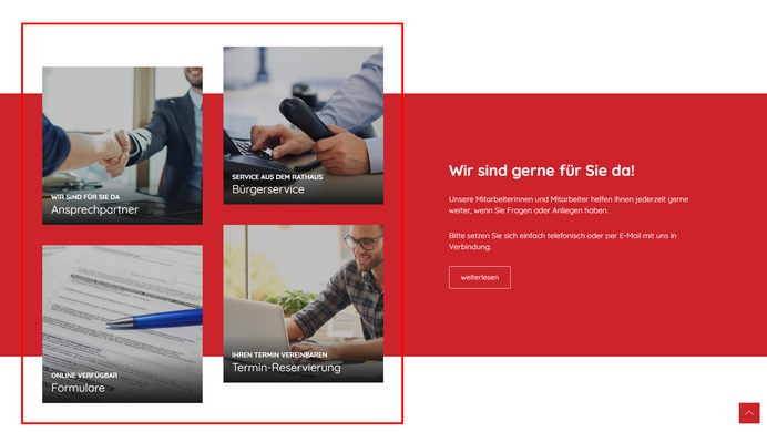 Links auf der Startseite